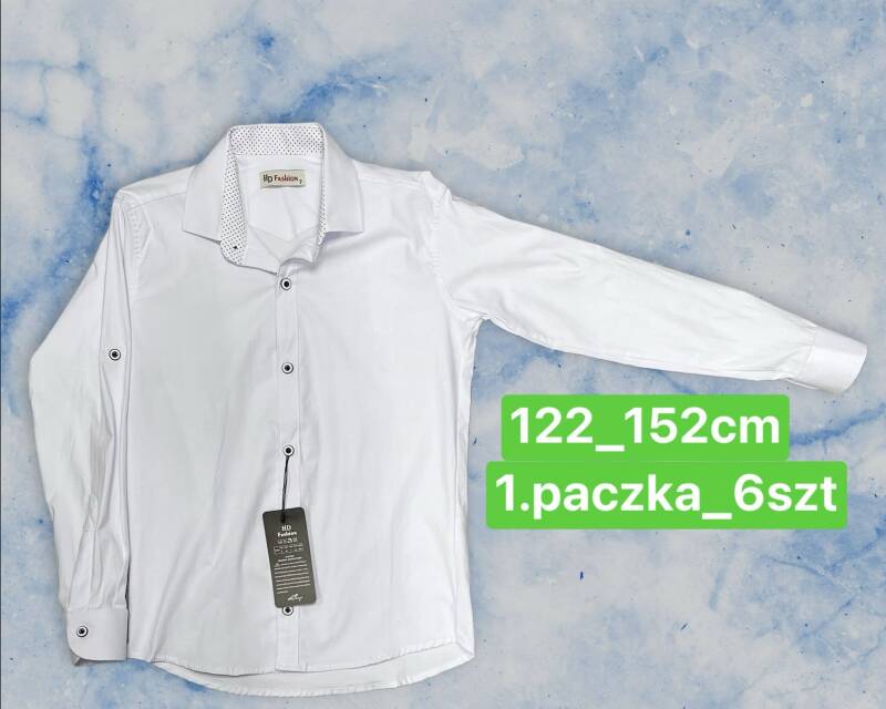 Koszule Chłopięca Roz 122-152, 1 kolor Paczka 6 szt